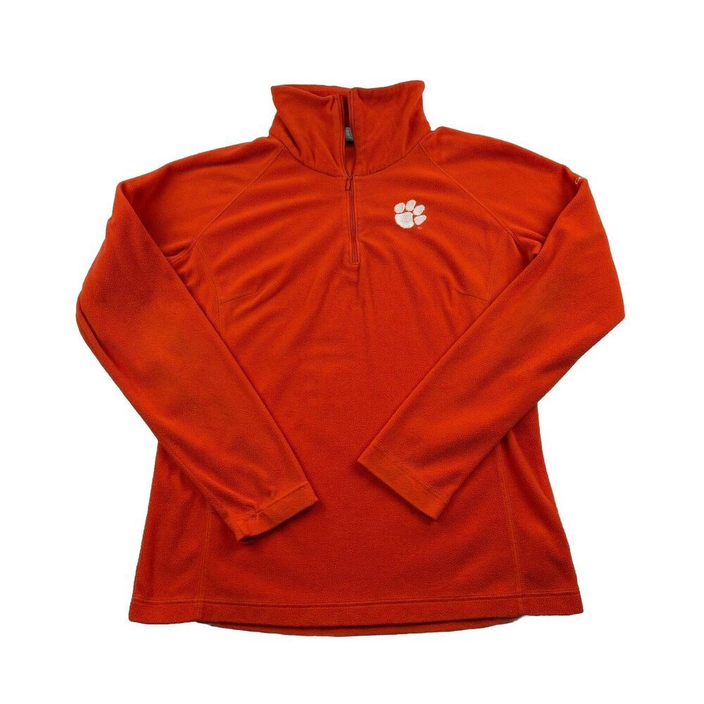 Clemson Tigers Fleece 1/4 Zip Pullover Womens M Orange Columbia Long Sleeve